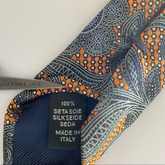 Beautiful Ermenegildo Zegna Tie with Orange and Gray Shades - Picture 2 of 3
